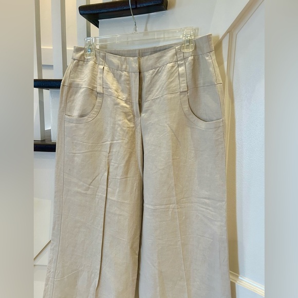 ** 3 FOR $50 ** Wide-Leg Linen Cropped Trousers - Picture 4 of 7